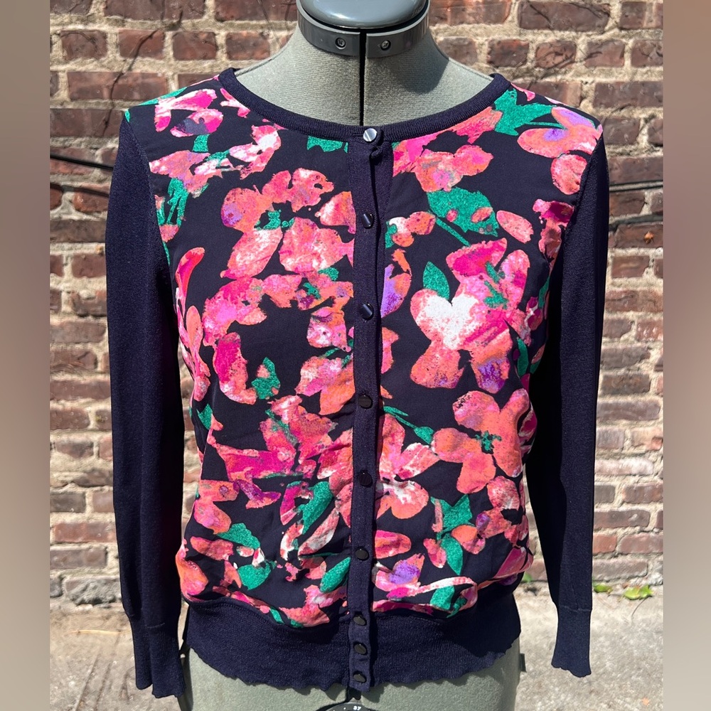 Ann Taylor Floral and Navy Cardigan!